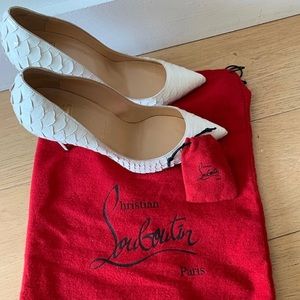 Christian Louboutin White Python Batignolles